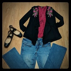 Black asymmetrical cardigan